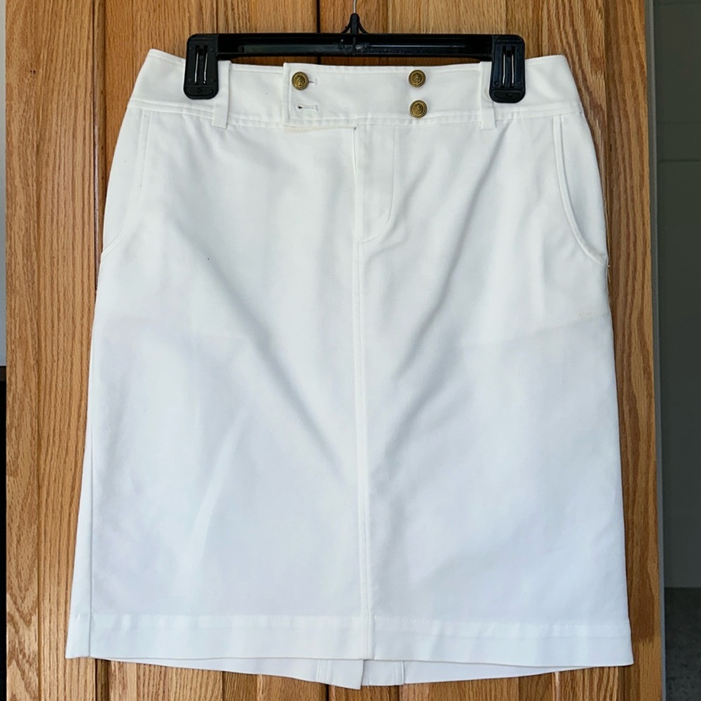 LAUREN Ralph Lauren white pencil skirt 6P 98% cotton 2% elastane